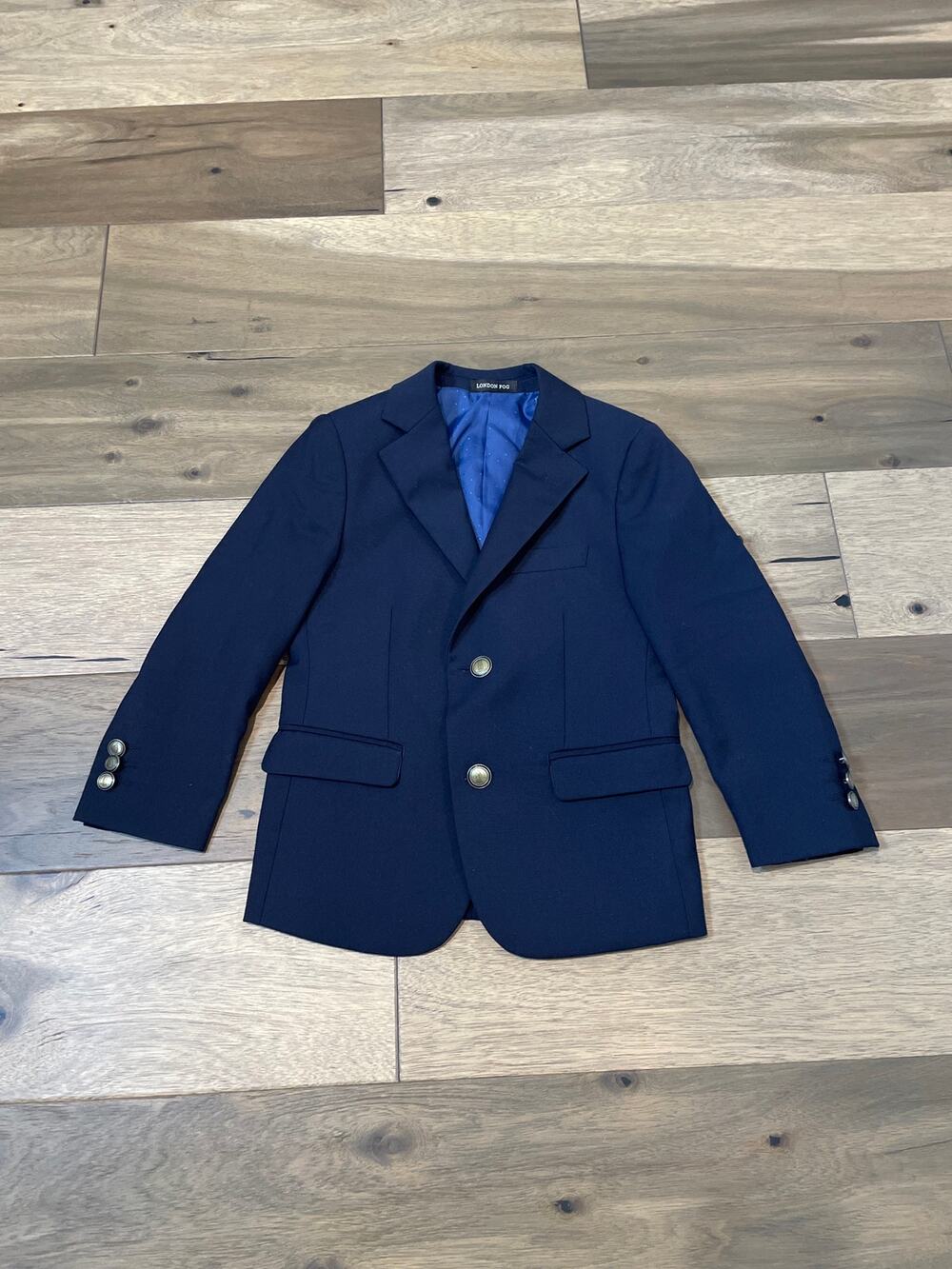London Fog Two Button Long Sleeve Blazer Little Boy Size 6 Navy